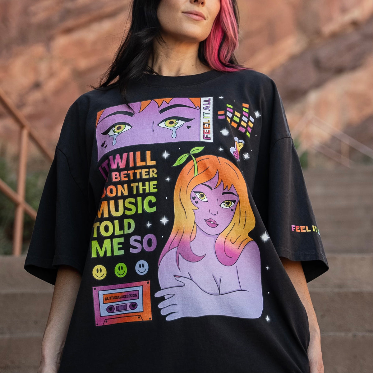 Future Frequencies T-Shirt (Black) – Little Savage Shop