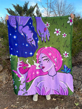 Load image into Gallery viewer, Strawberry Sisters Sherpa Blanket